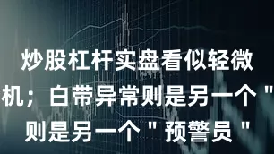 炒股杠杆实盘看似轻微却暗藏危机；白带异常则是另一个＂预警员＂