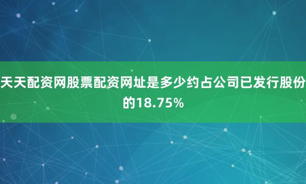 天天配资网股票配资网址是多少约占公司已发行股份的18.75%